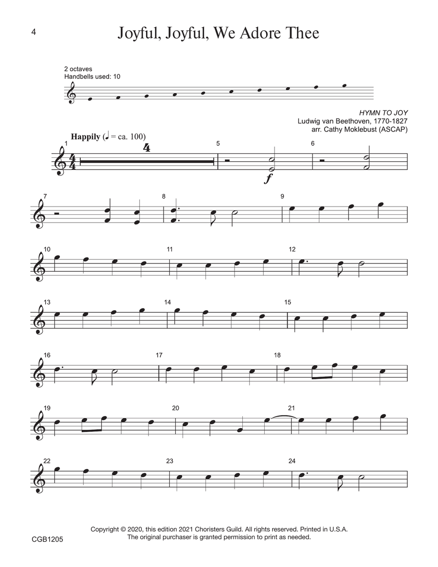 Sacred Solos for Bell Tree, Set 2 General Hymns - Solo Handbell Choir scores gallery preview page 6