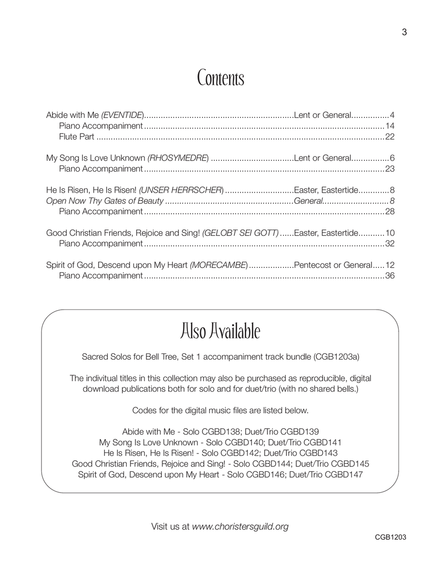Sacred Solos for Bell Tree, Set 1 - Solo Handbells Handbell scores gallery preview page 5