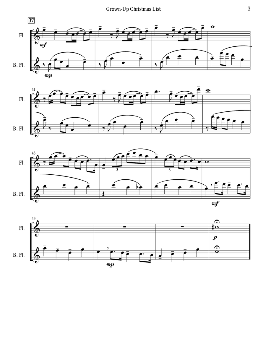 Grown-Up Christmas List Grown-Up Christmas List Flute Duet scores gallery preview page 3