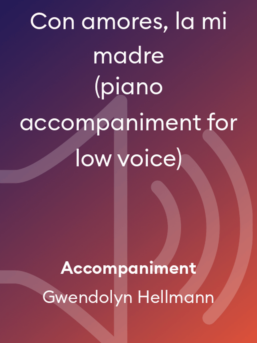 Con amores, la mi madre (piano accompaniment for low voice) Low Voice scores gallery preview page 1