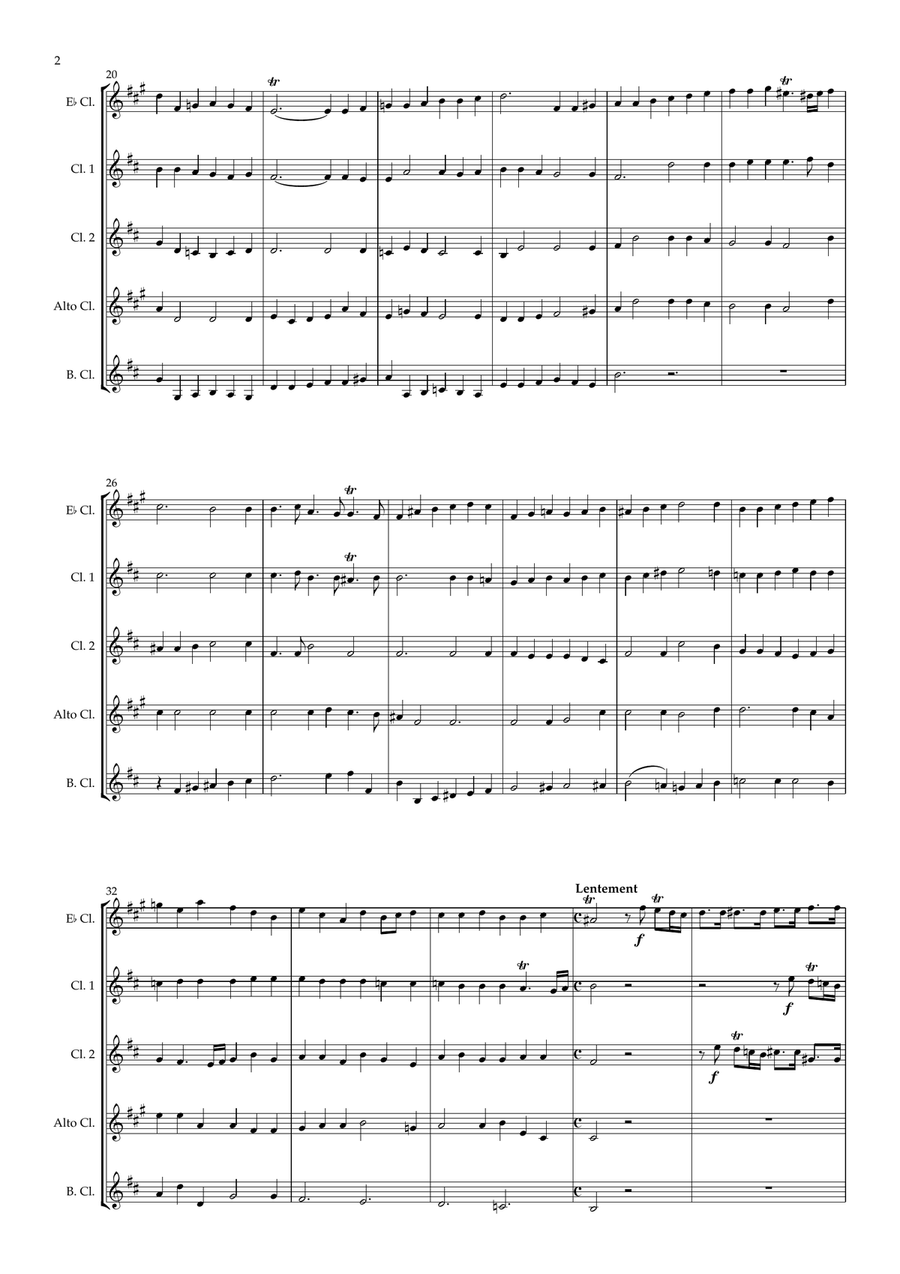 Proserpine Suite arranged for Clarinet Quintet Clarinet Quintet scores gallery preview page 4