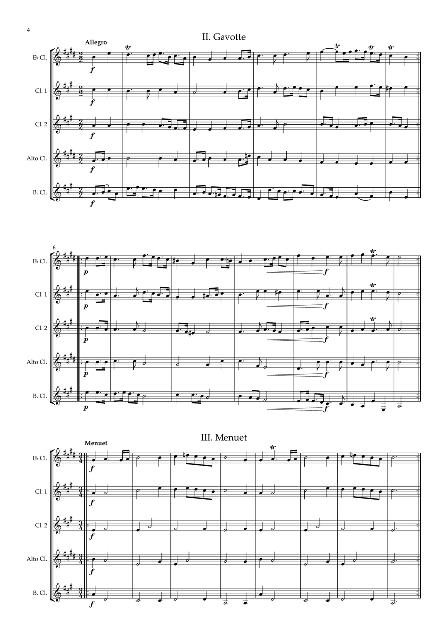 Proserpine Suite arranged for Clarinet Quintet Clarinet Quintet scores gallery preview page 6