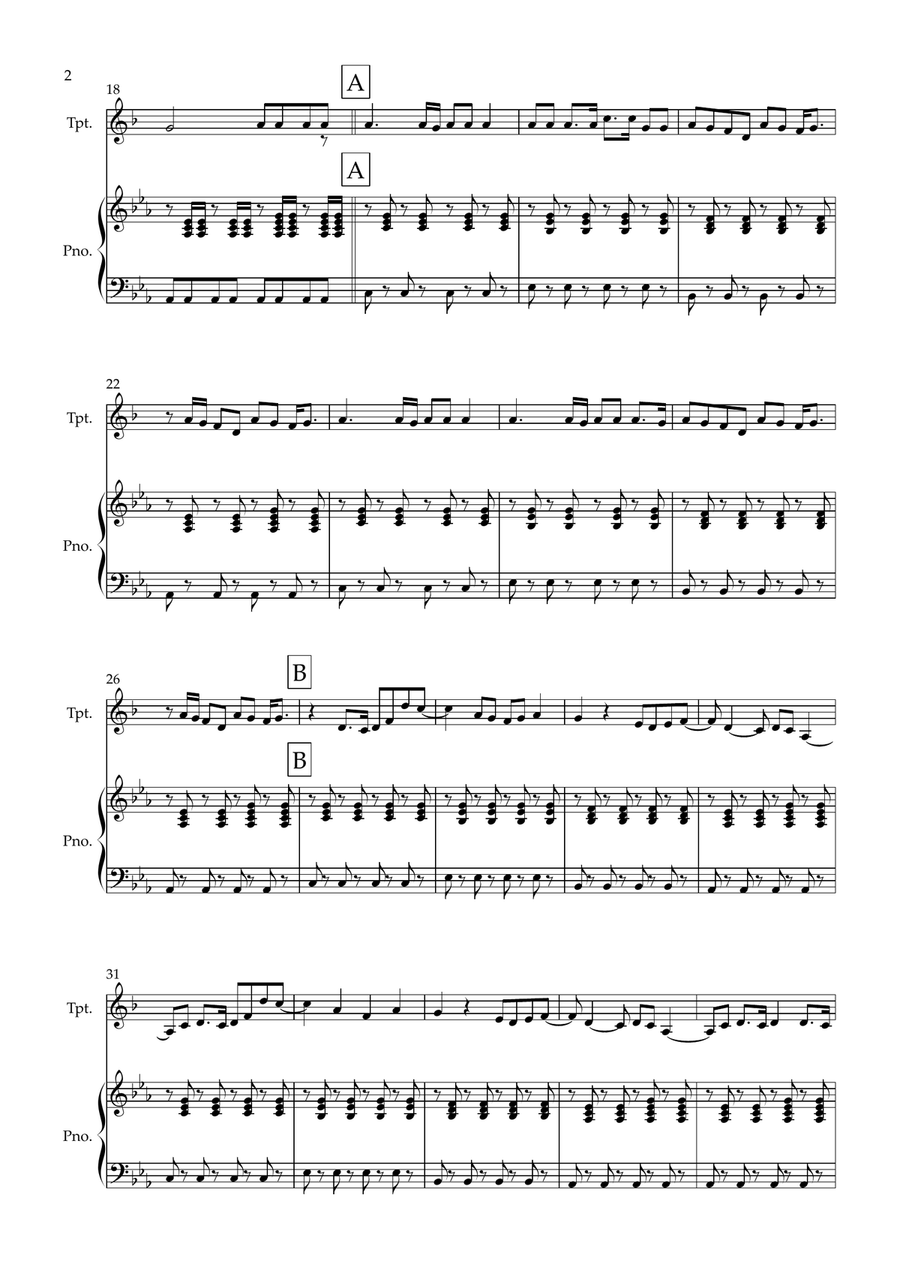 Counting Stars Counting Stars Trumpet Solo scores gallery preview page 2