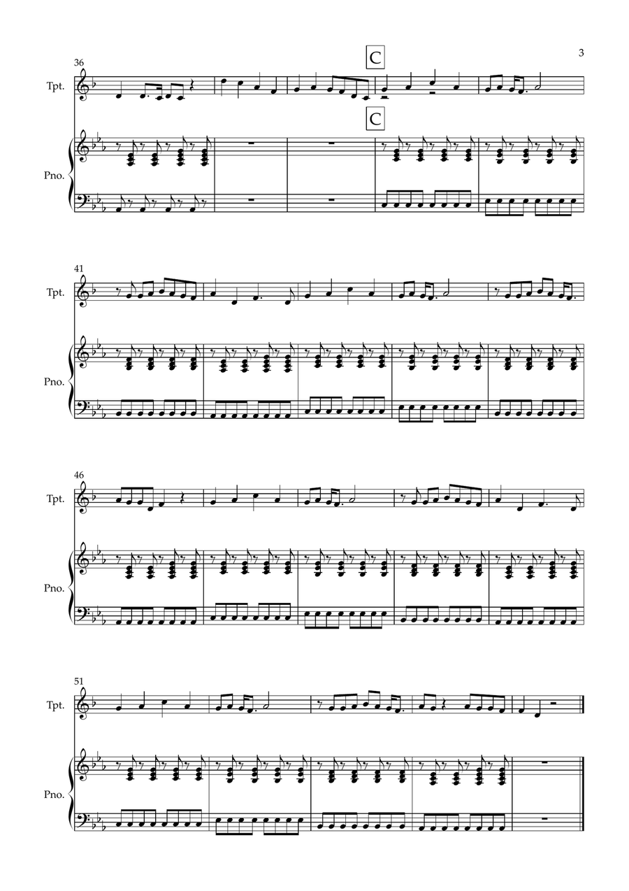 Counting Stars Counting Stars Trumpet Solo scores gallery preview page 3