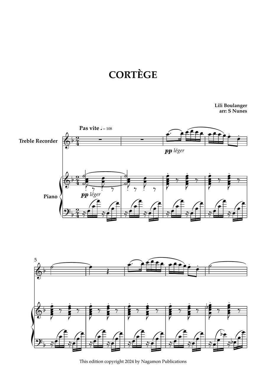 Cortege Cortege Alto Recorder scores gallery preview page 1