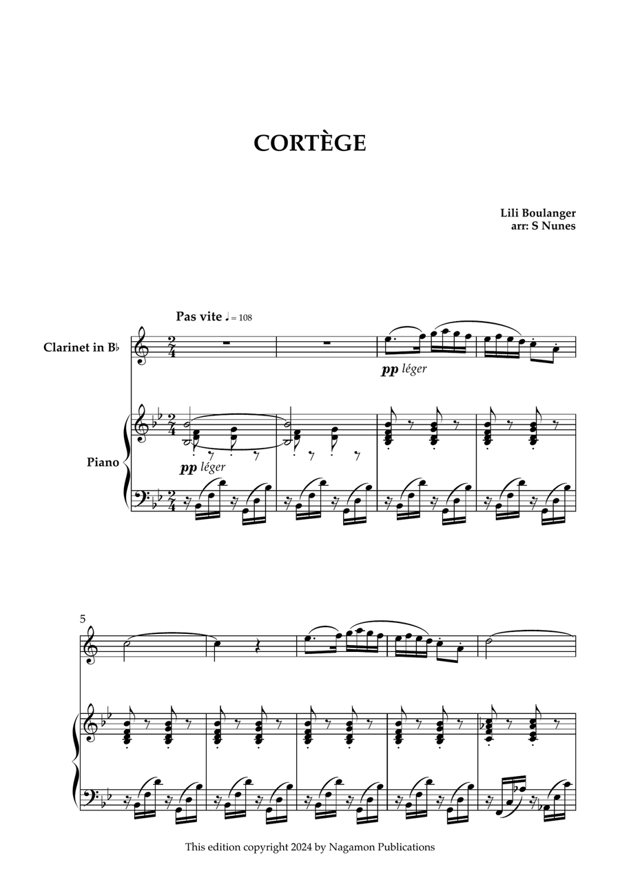 Cortege Cortege B-Flat Clarinet scores gallery preview page 1