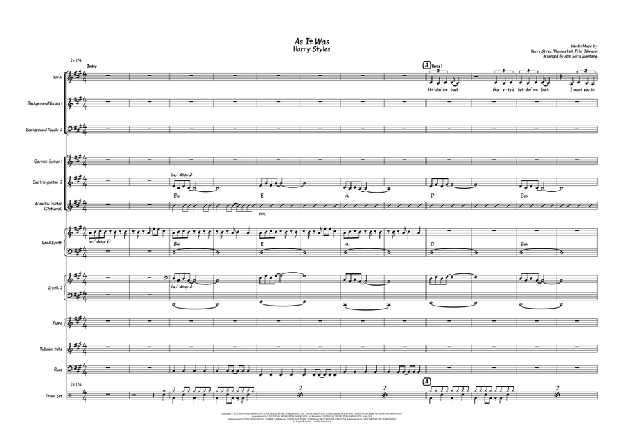As It Was Large Ensemble scores gallery preview page 1