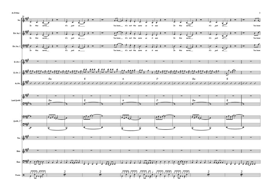As It Was Large Ensemble scores gallery preview page 3