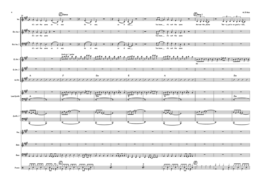 As It Was Large Ensemble scores gallery preview page 4