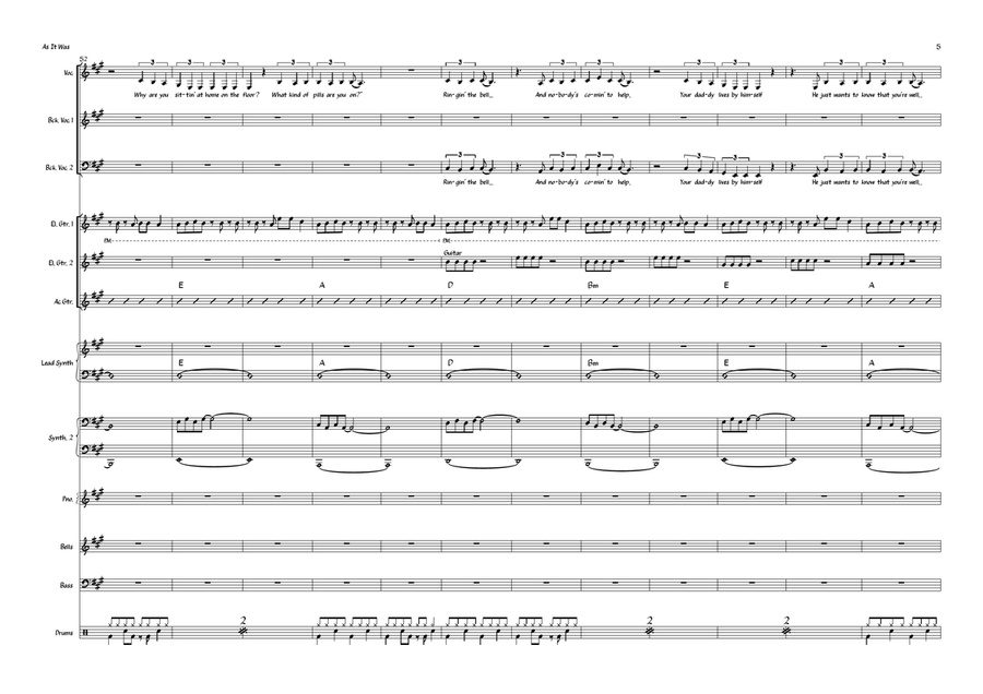 As It Was Large Ensemble scores gallery preview page 5
