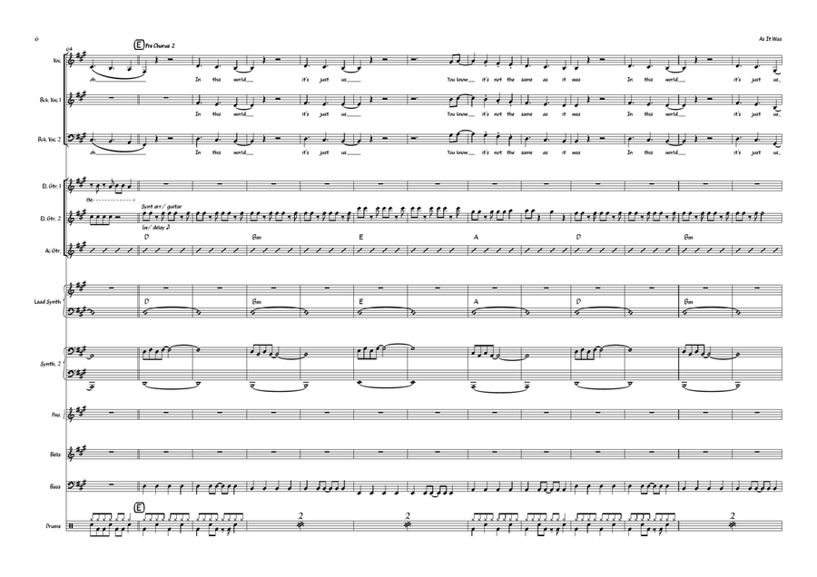 As It Was Large Ensemble scores gallery preview page 6