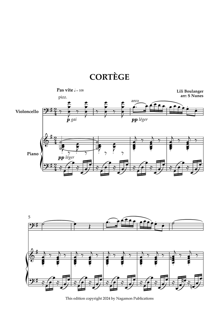 Cortege Cortege Piano scores gallery preview page 1