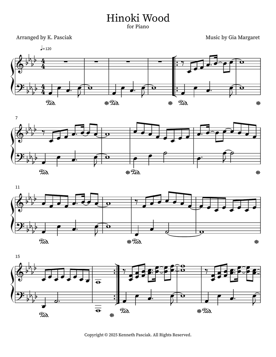 Hinoki Wood Hinoki Wood Piano scores gallery preview page 1