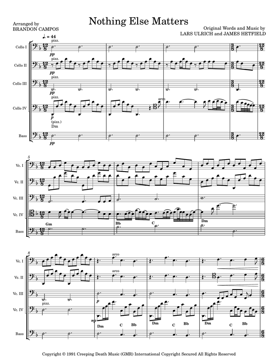 Nothing Else Matters Nothing Else Matters Small Ensemble scores gallery preview page 4