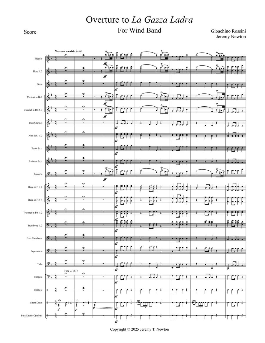 The Thieving Magpie Overture Concert Band scores gallery preview page 1