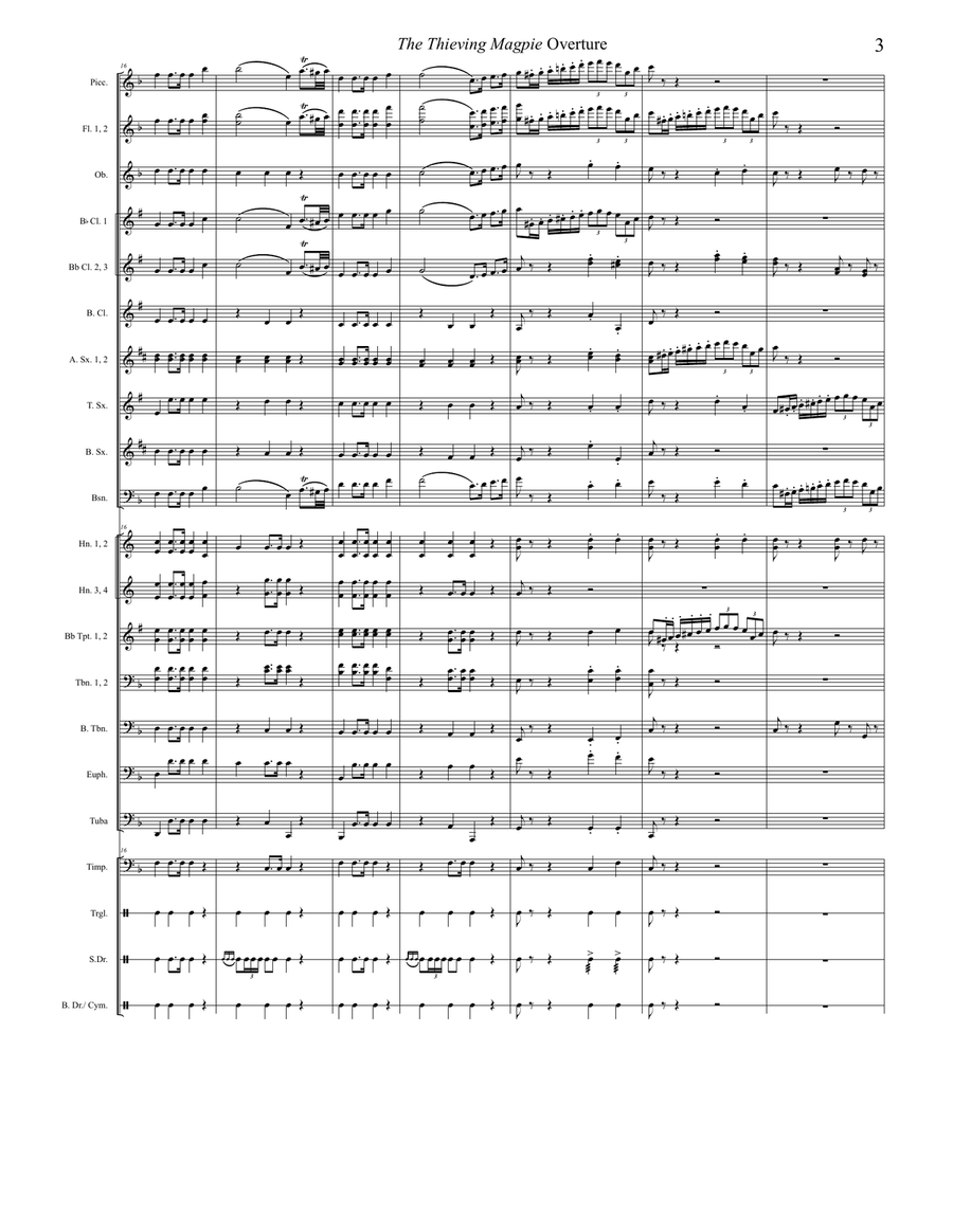 The Thieving Magpie Overture Concert Band scores gallery preview page 3