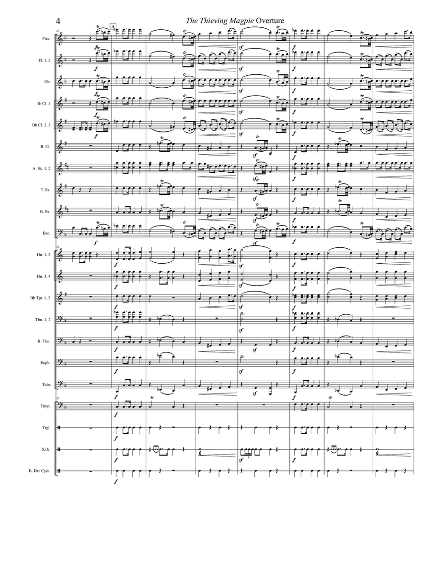 The Thieving Magpie Overture Concert Band scores gallery preview page 4