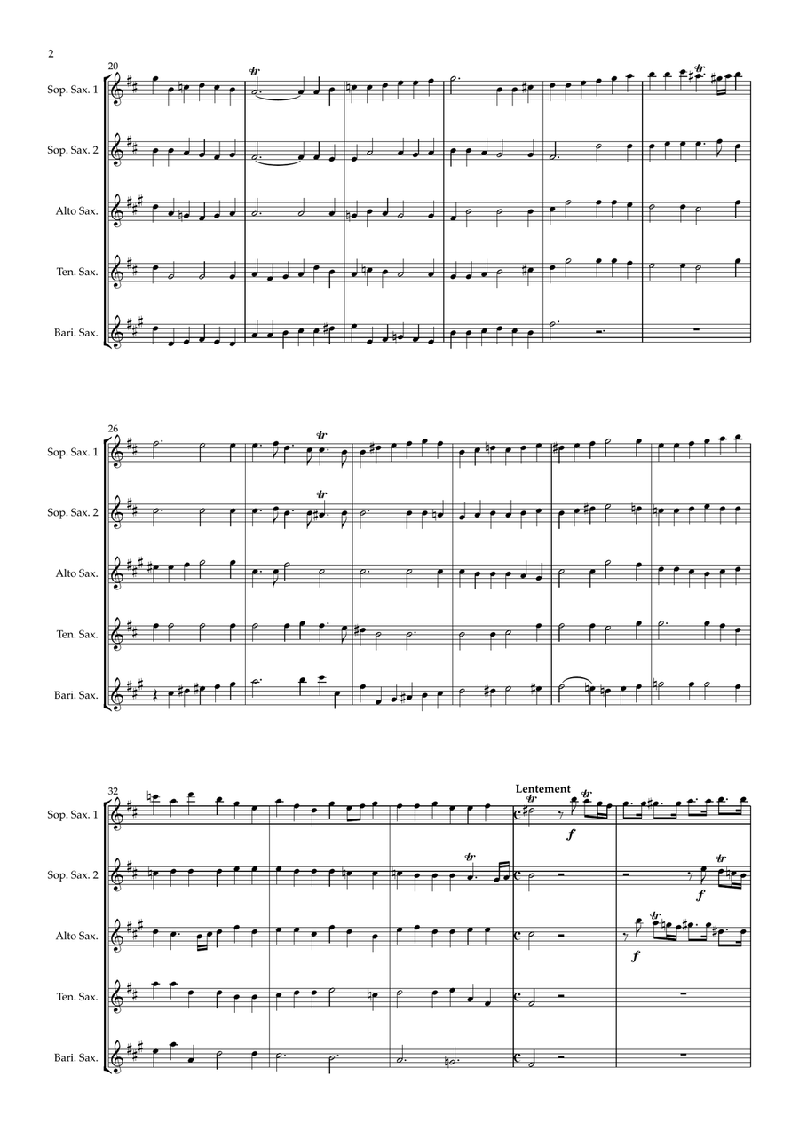Proserpine Suite arranged for Saxophone Quintet Saxophone Quintet scores gallery preview page 4