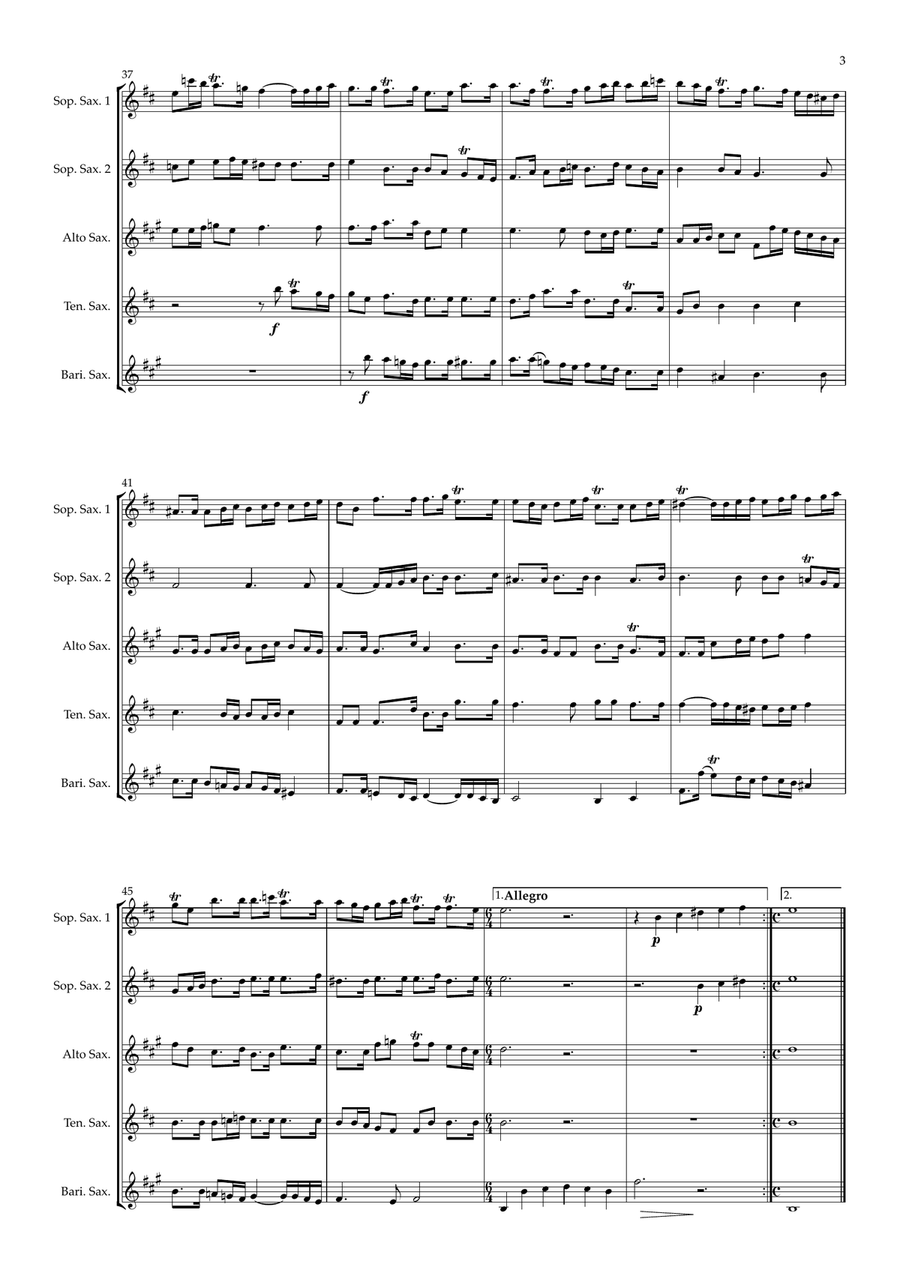 Proserpine Suite arranged for Saxophone Quintet Saxophone Quintet scores gallery preview page 5