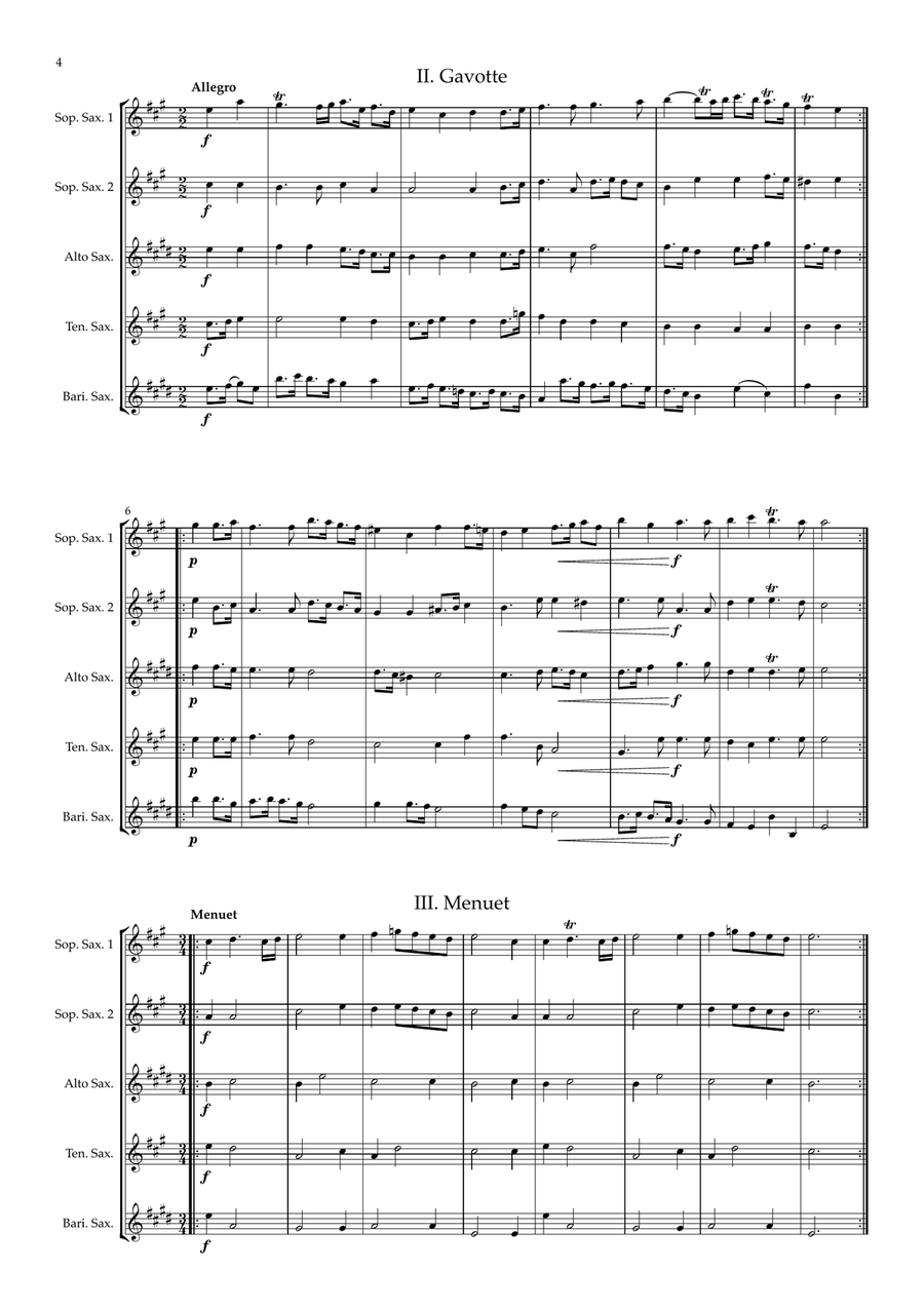 Proserpine Suite arranged for Saxophone Quintet Saxophone Quintet scores gallery preview page 6