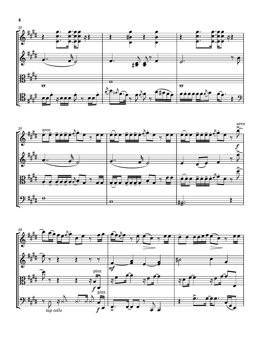 What It Is (Solo Version) String Quartet scores gallery preview page 4