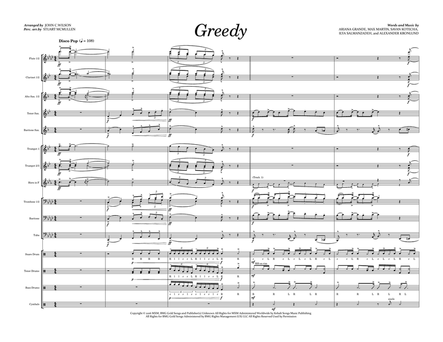 Greedy Greedy Marching Band scores gallery preview page 1