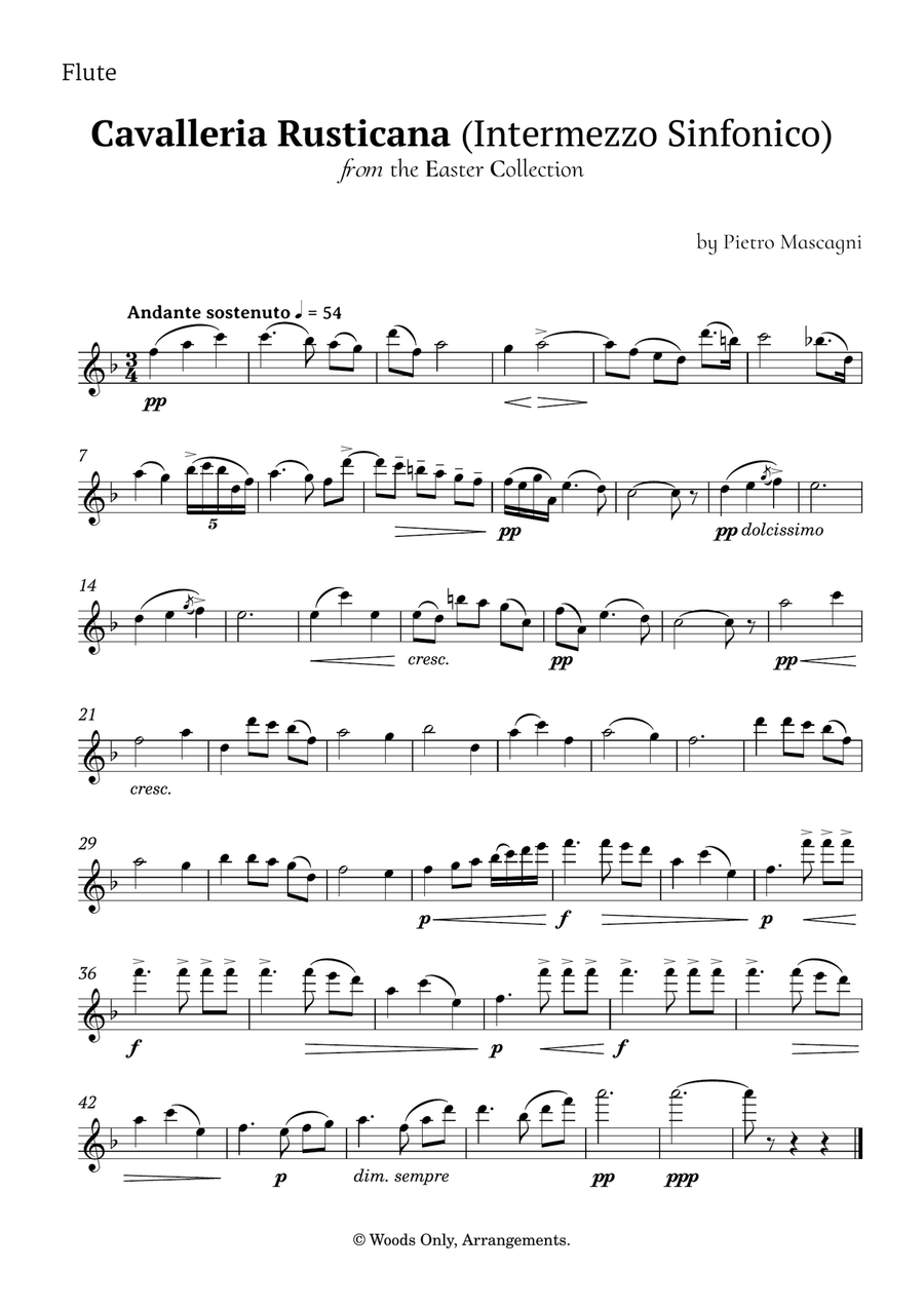 Intermezzo Sinfonico by Pietro Mascagni for Woodwind Quintet Woodwind Quintet scores gallery preview page 3