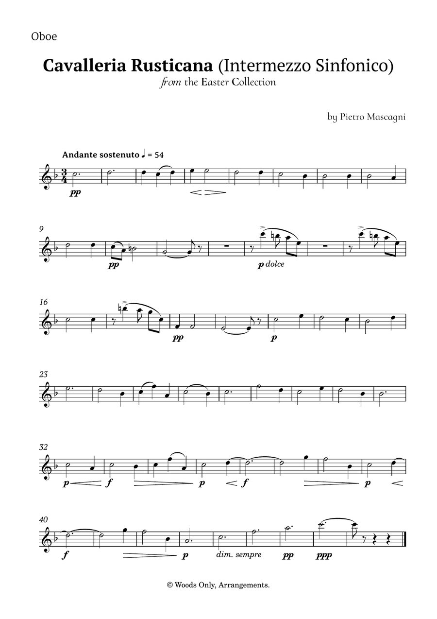 Intermezzo Sinfonico by Pietro Mascagni for Woodwind Quintet Woodwind Quintet scores gallery preview page 4