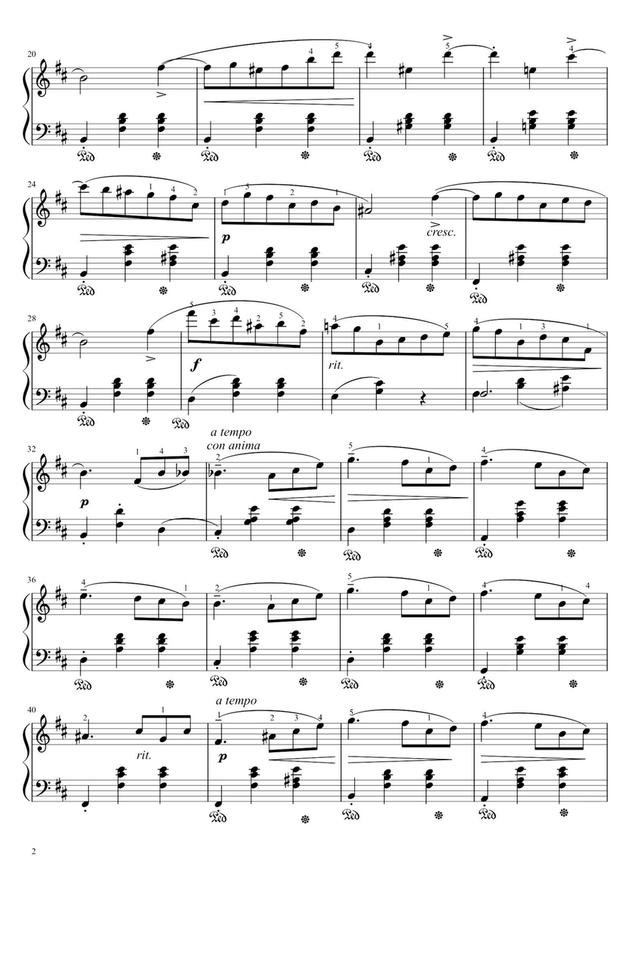 Waltz Op.69 No. 2 in B Minor - Fryderyk Fanciszek Chopin Piano Solo scores gallery preview page 2
