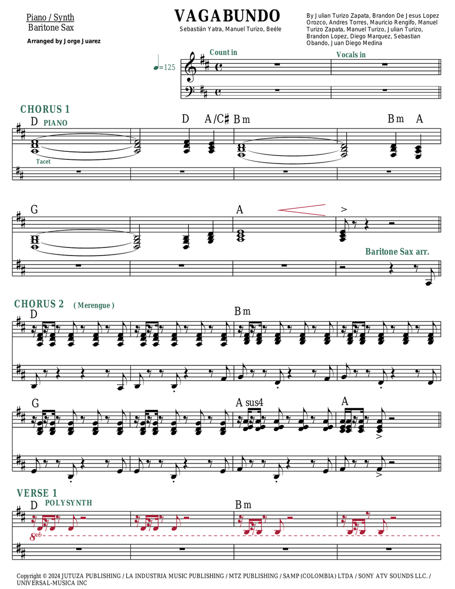 Vagabundo Small Ensemble scores gallery preview page 1
