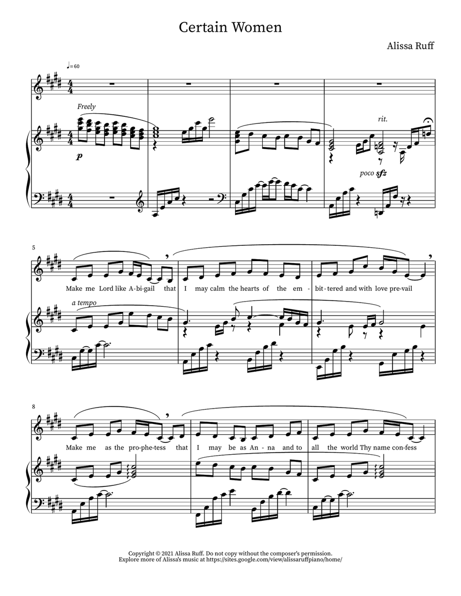 Certain Women Piano, Vocal scores gallery preview page 1