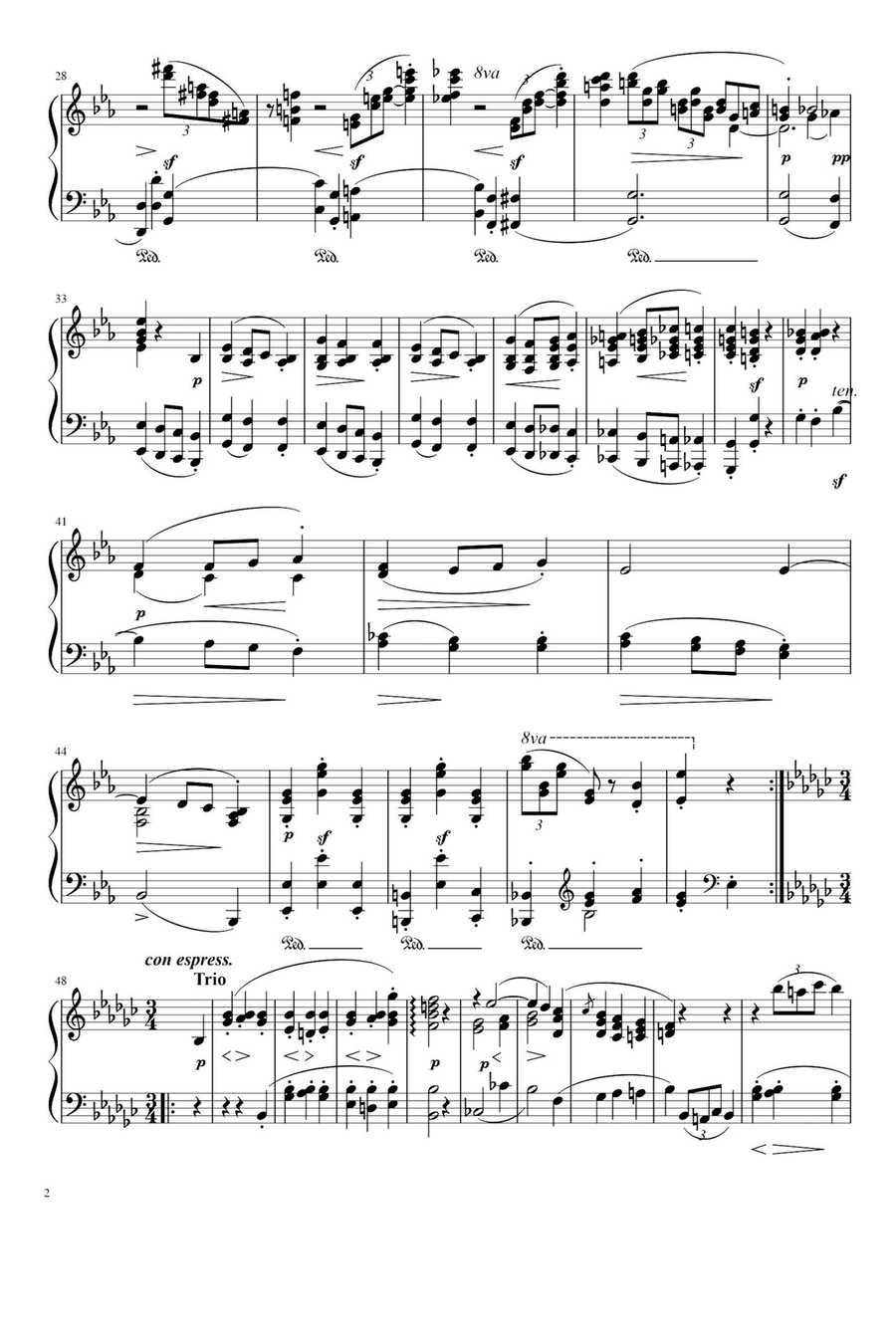 Piano Sonata Op.4 No.1 Movement 2 - Fryderyk Fanciszek Chopin Piano Solo scores gallery preview page 2