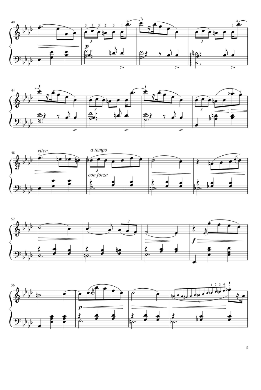 Waltz Op.69 No. 1 in A♭ Major Valse De L’adieu - Fryderyk Fanciszek Chopin Piano Solo scores gallery preview page 3