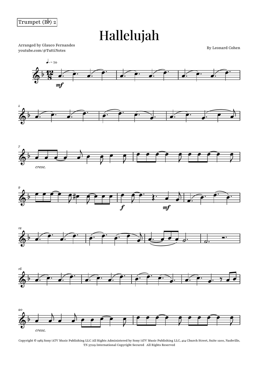 Hallelujah Brass Quartet scores gallery preview page 6