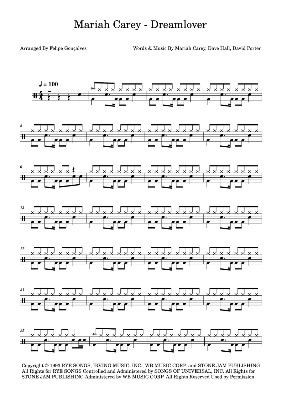 Dreamlover Dreamlover Drum Set scores gallery preview page 1