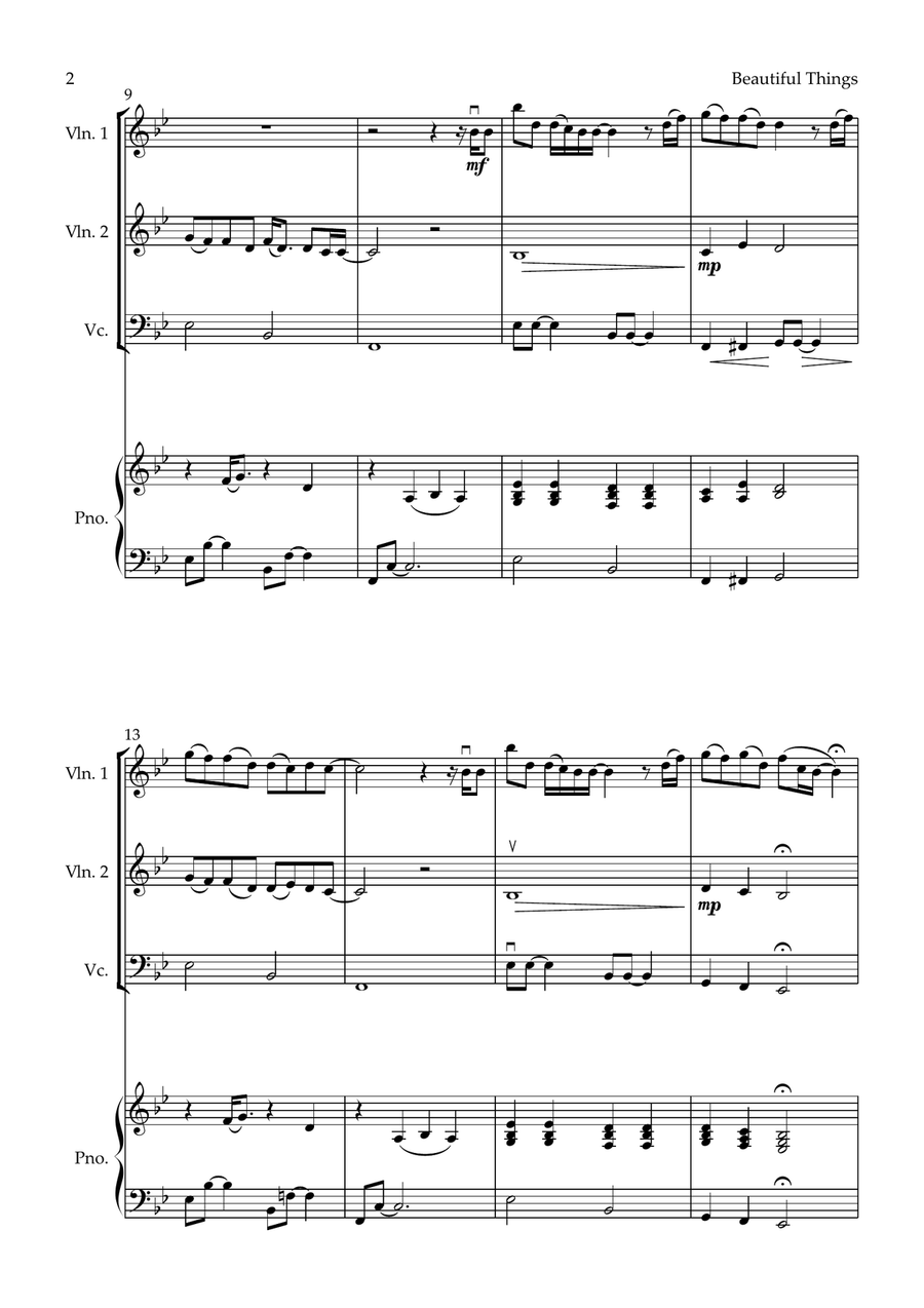 Beautiful Things Piano Quartet scores gallery preview page 2