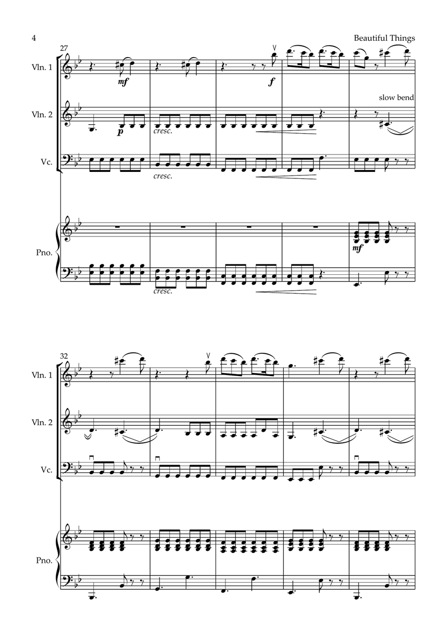 Beautiful Things Piano Quartet scores gallery preview page 4