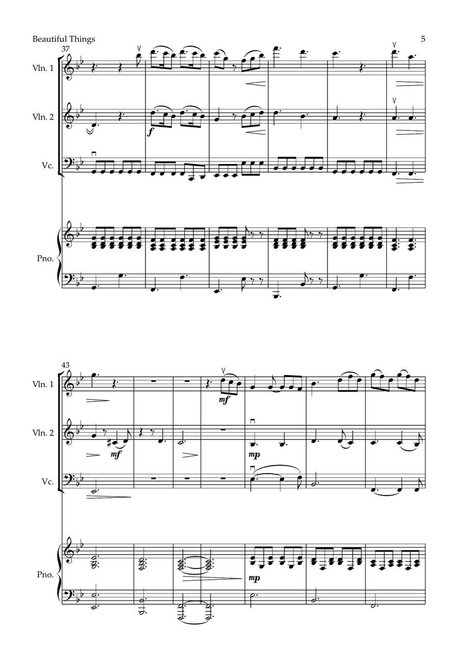 Beautiful Things Piano Quartet scores gallery preview page 5