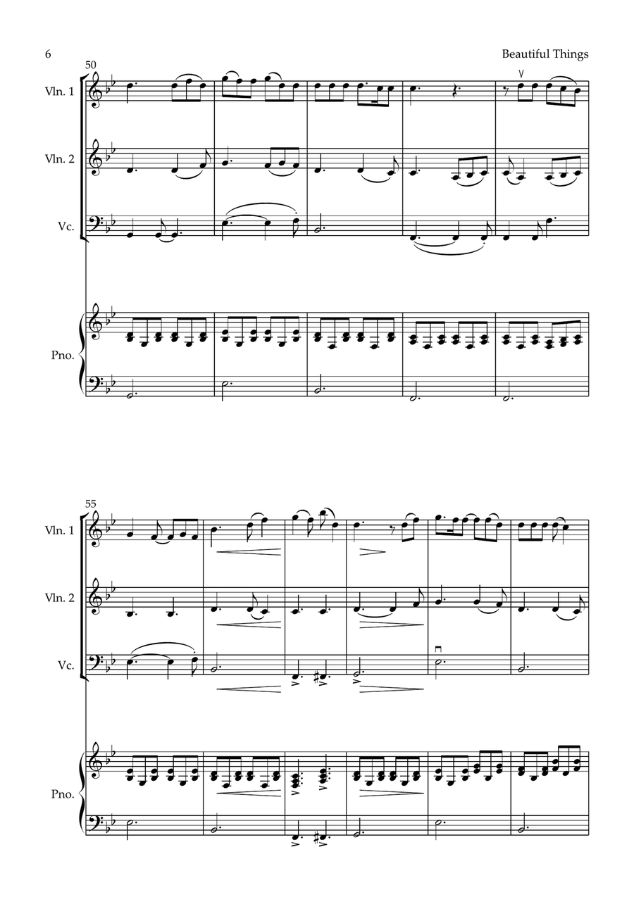 Beautiful Things Piano Quartet scores gallery preview page 6