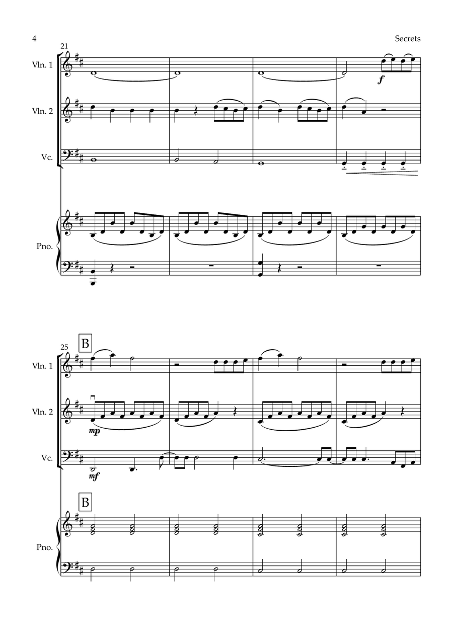 Secrets Piano Quartet scores gallery preview page 4