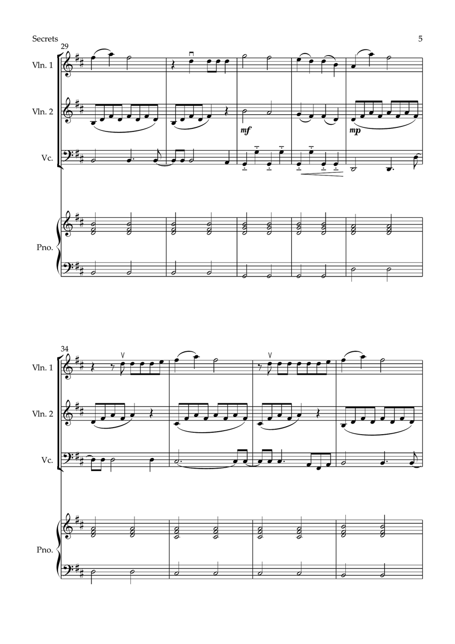 Secrets Piano Quartet scores gallery preview page 5