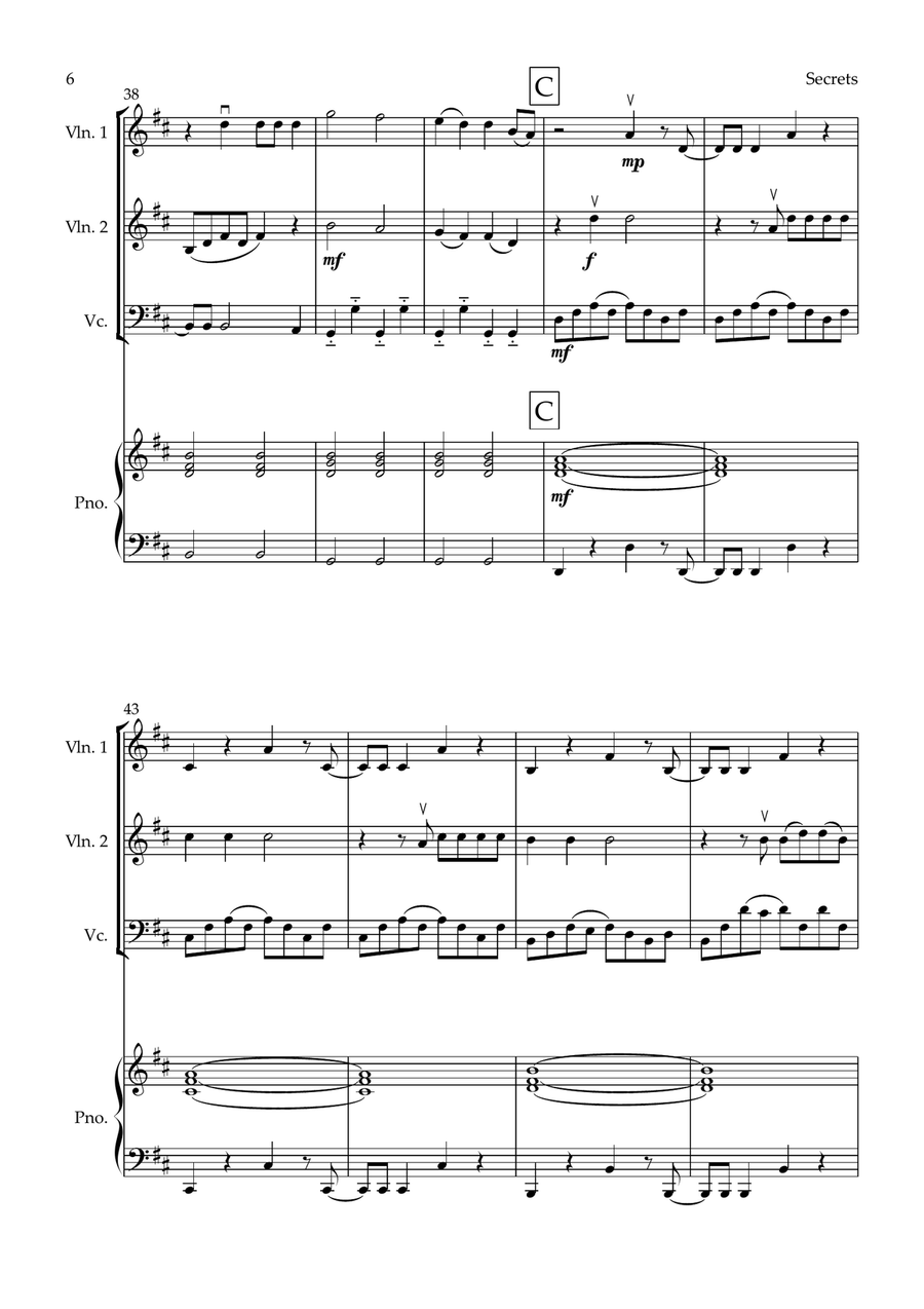 Secrets Piano Quartet scores gallery preview page 6