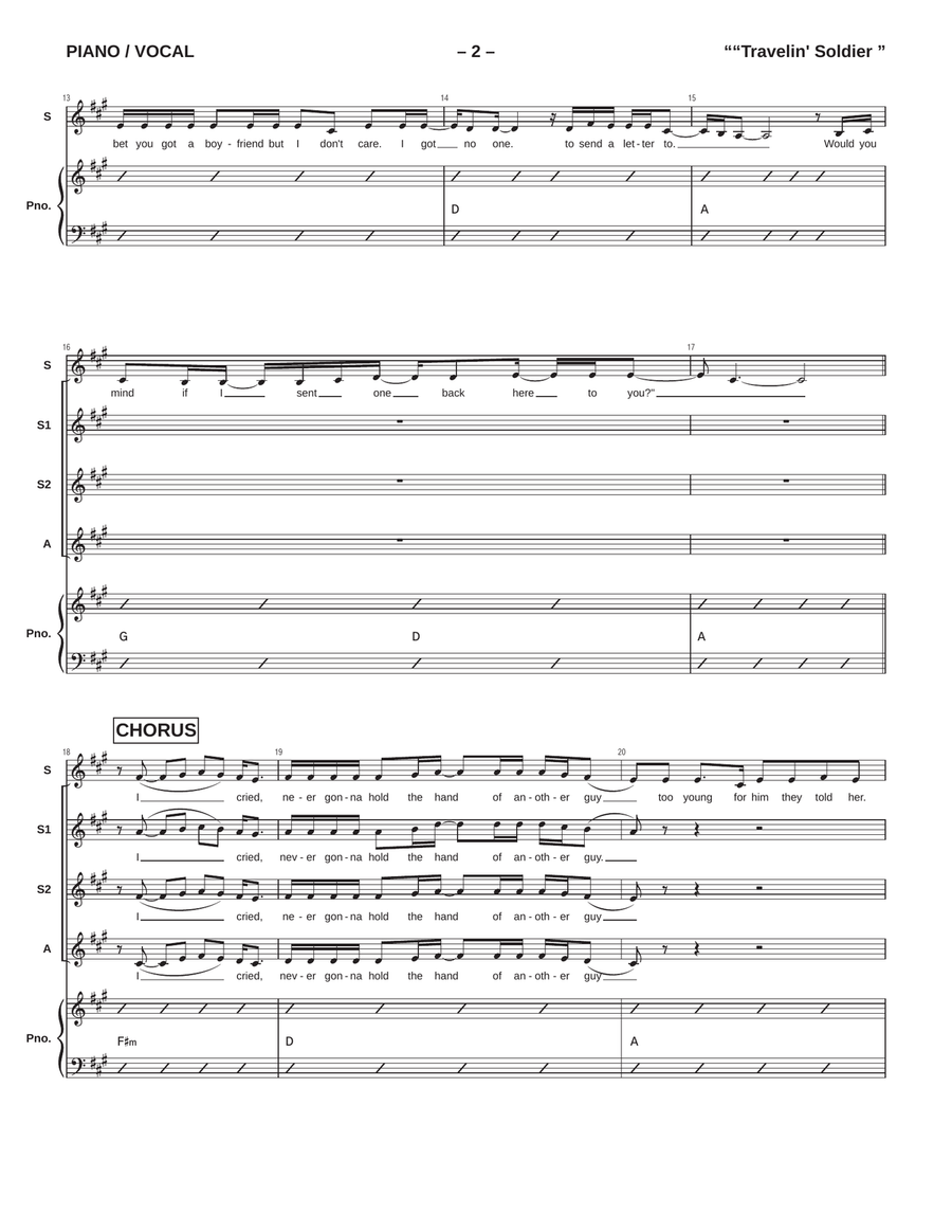 Travelin' Soldier Travelin' Soldier Divisi scores gallery preview page 2
