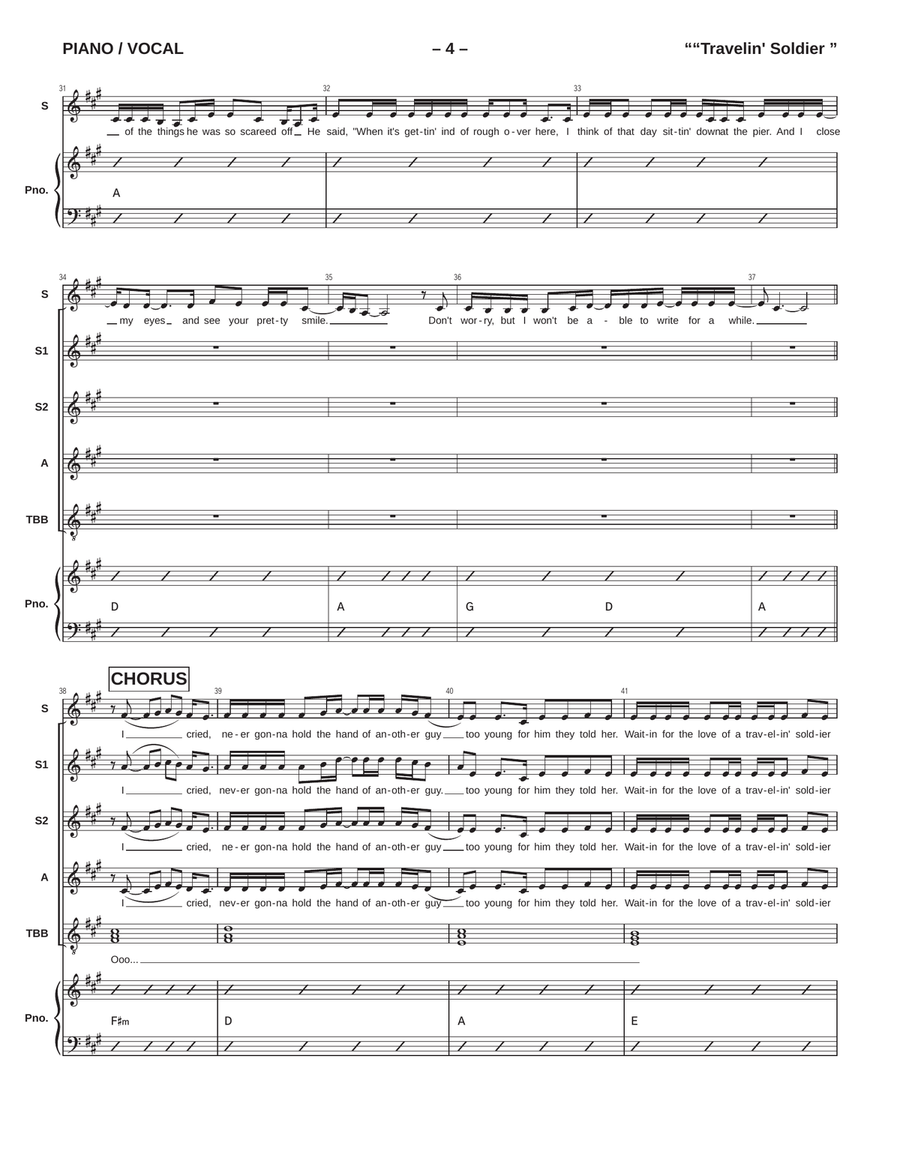 Travelin' Soldier Travelin' Soldier Divisi scores gallery preview page 4