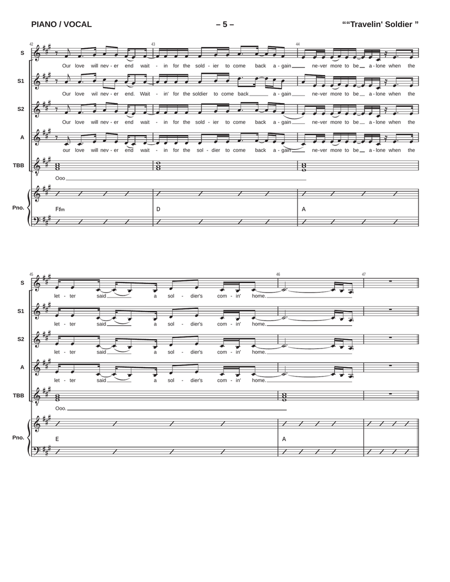 Travelin' Soldier Travelin' Soldier Divisi scores gallery preview page 5