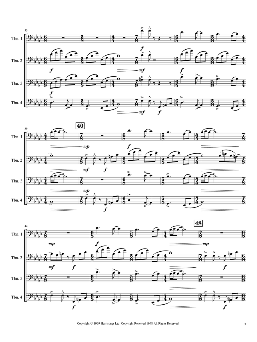 Here Comes The Sun Here Comes The Sun Brass Quartet scores gallery preview page 3