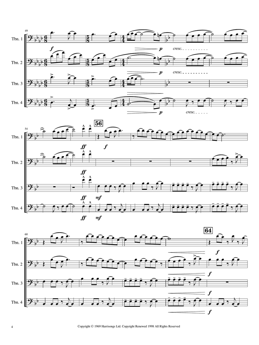 Here Comes The Sun Here Comes The Sun Brass Quartet scores gallery preview page 4