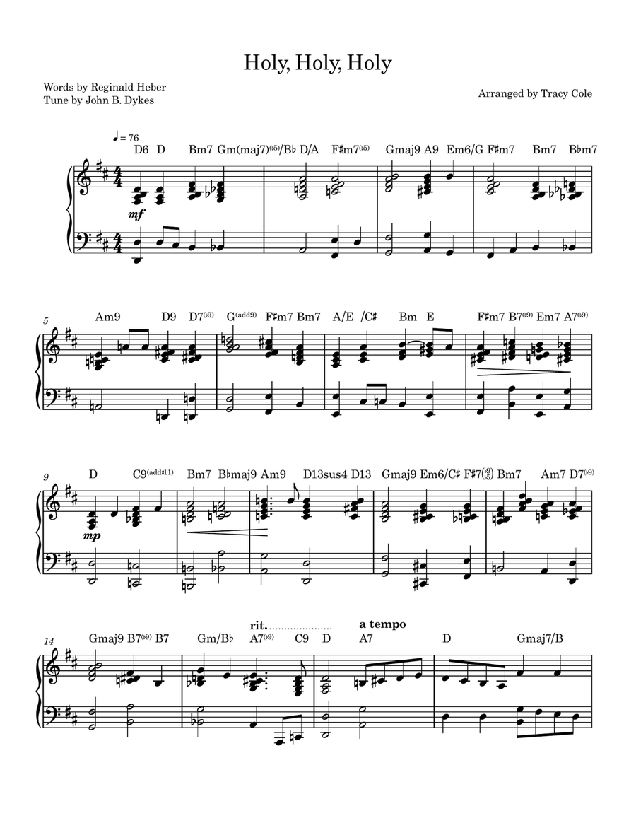 Holy, Holy, Holy Holy, Holy, Holy Piano Solo scores gallery preview page 1