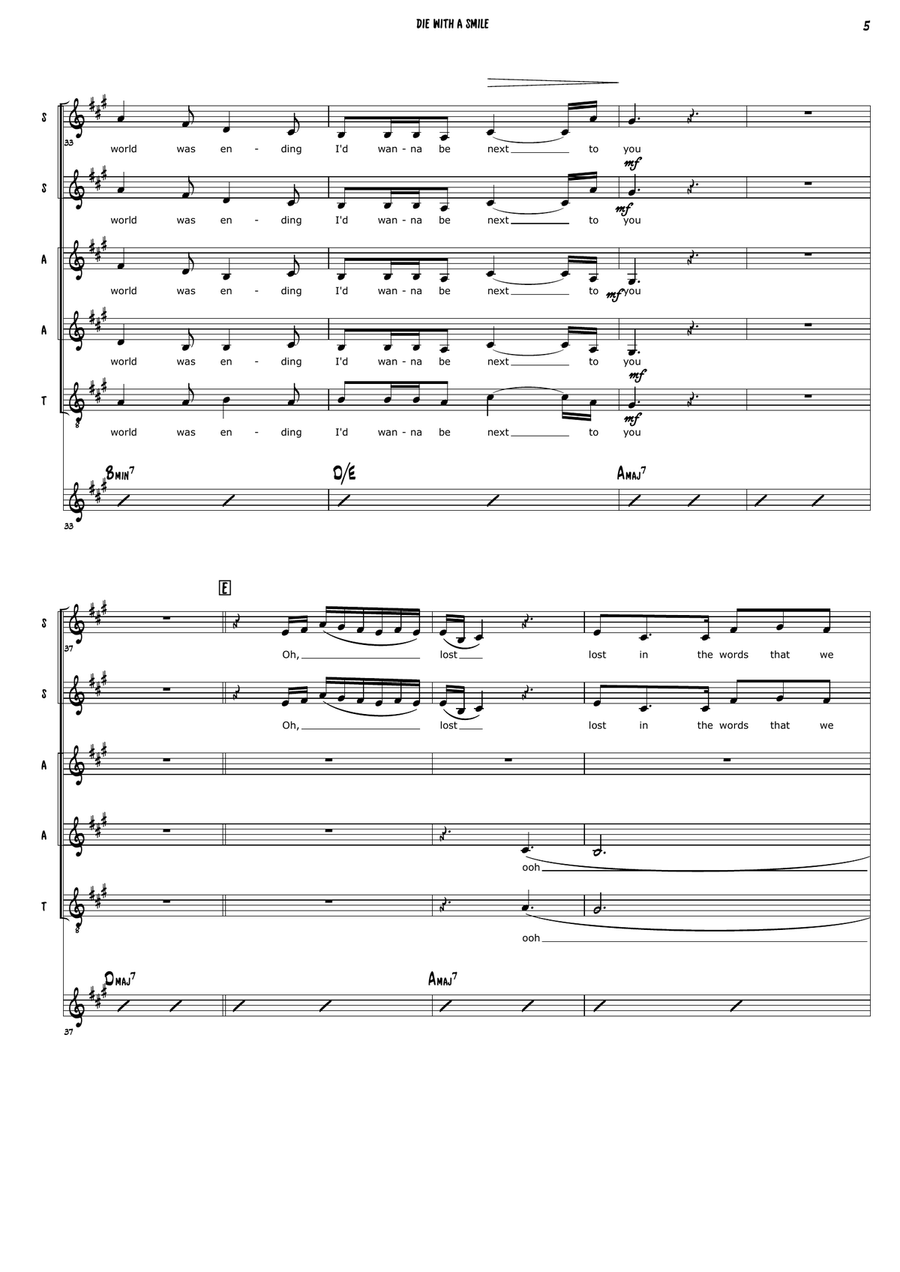 Die With A Smile Die With A Smile 4-Part scores gallery preview page 5