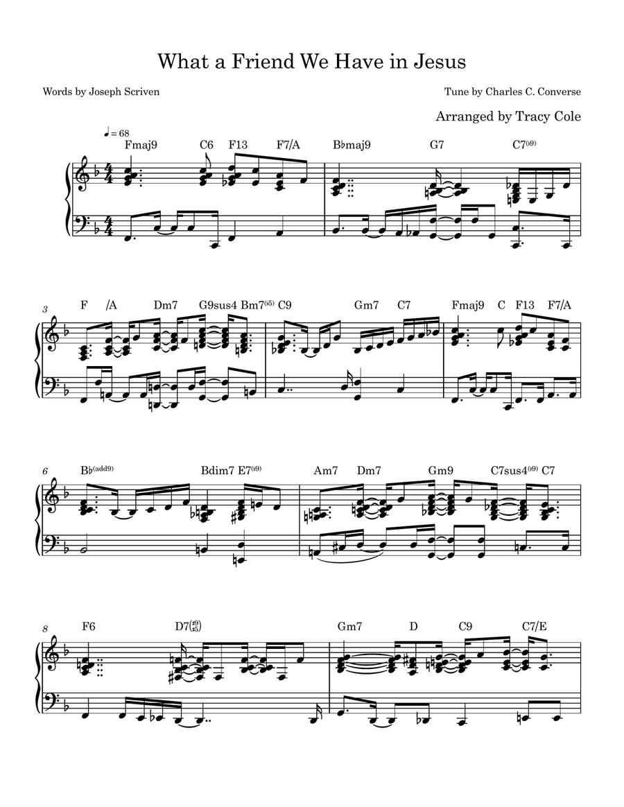 What a Friend We Have in Jesus Piano Solo scores gallery preview page 1